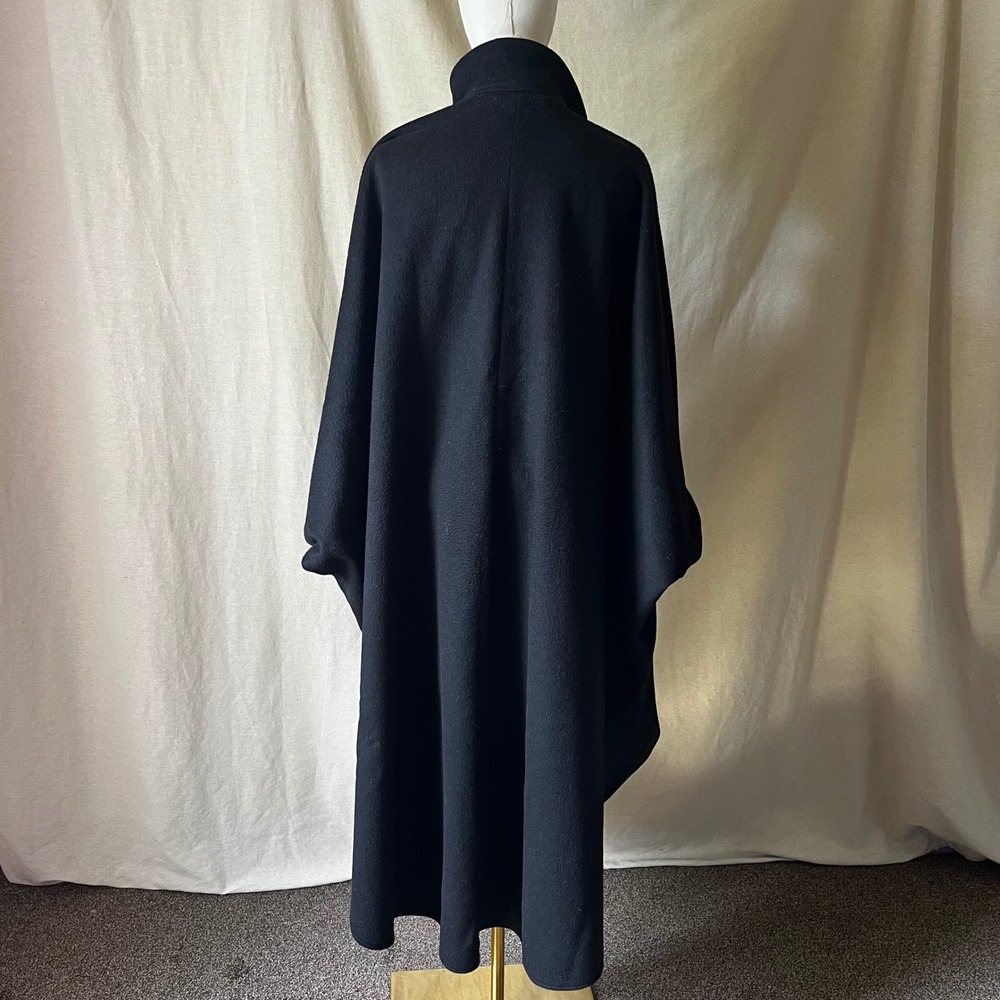Echter Loden Austrian Wool Cape Coat Black Oversized Swing Coat 46 - Picture 4 of 8
